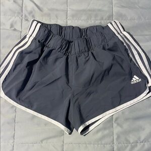 Adidas Kids Dark Gray Shorts with White Stripes